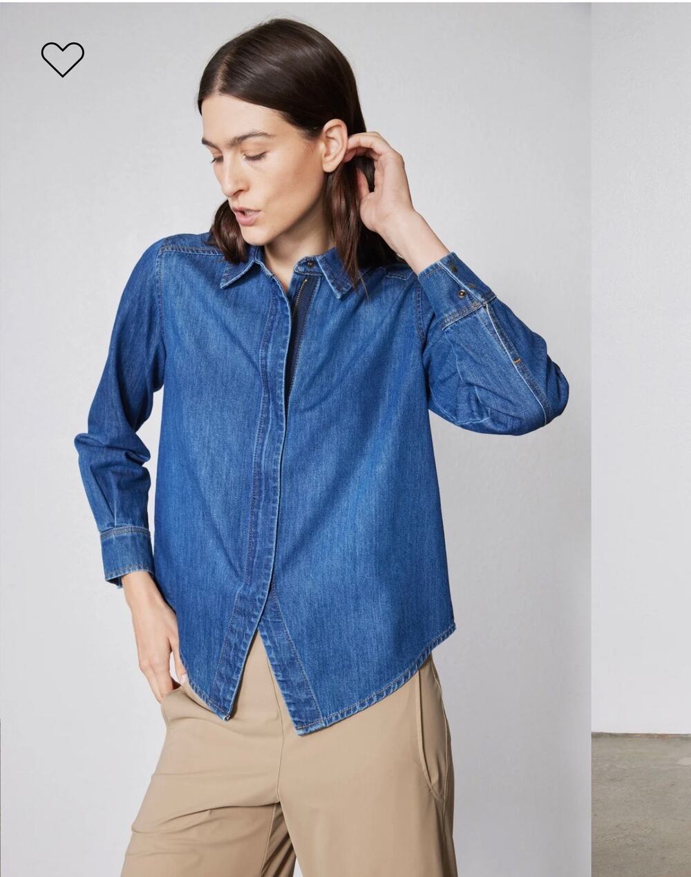 💙 Ruti Zip Front Denim Shirt | Size 4 | Medium Wash